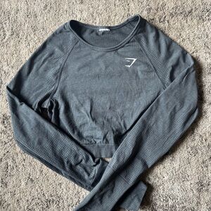 Gymshark Vital Seamless Crop Top - Strong Grey/Marl